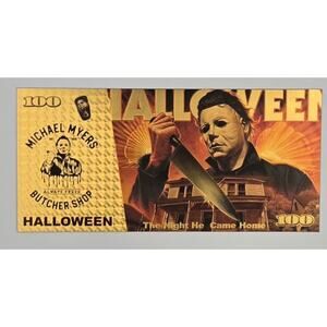 Halloween Michael Myers and Friends 24k Gold Foil Plated Banknote Collectible